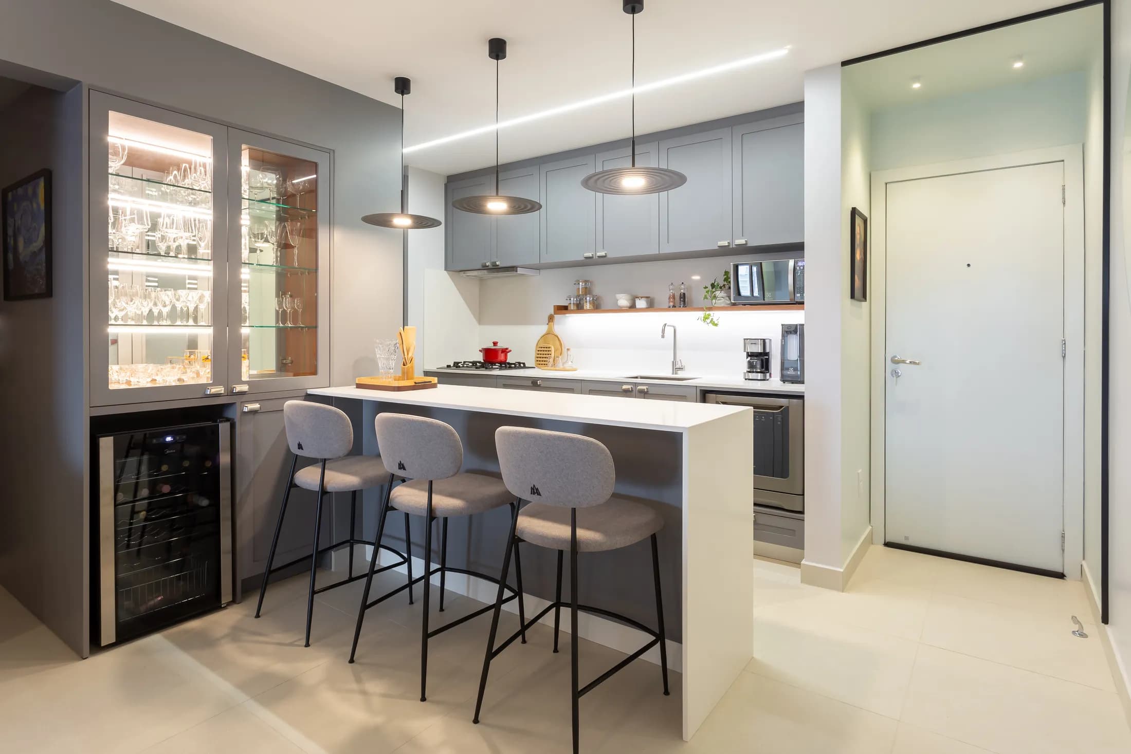 Apê M|S, Brusque — SC — projeto da H+ Arquitetura & Co
