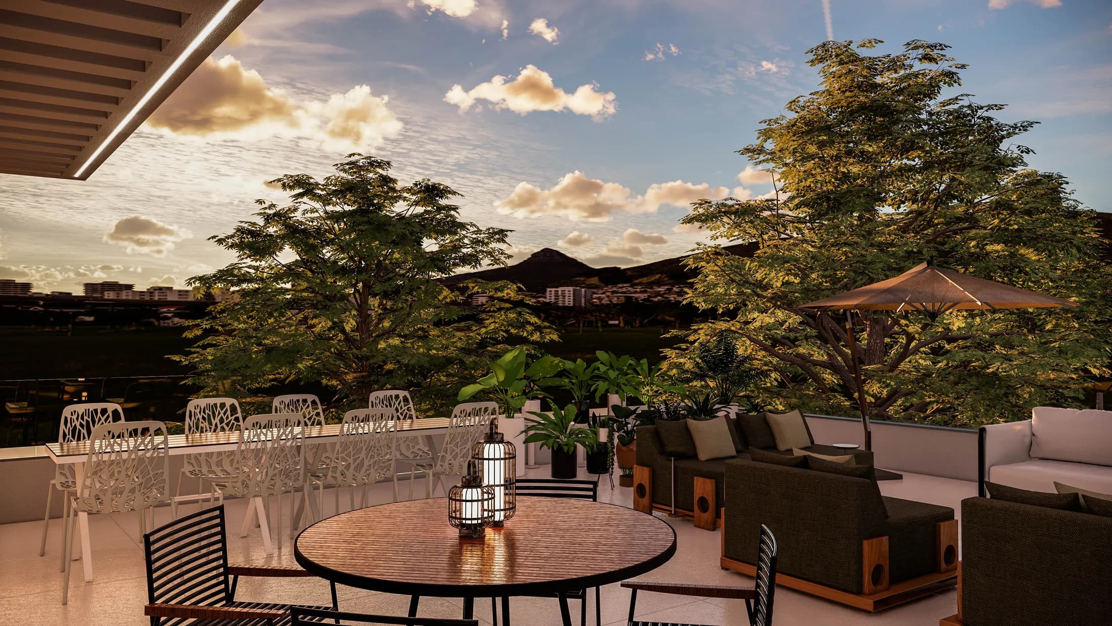 Terraço de residência projetada pela H+ Arquitetura & Co
