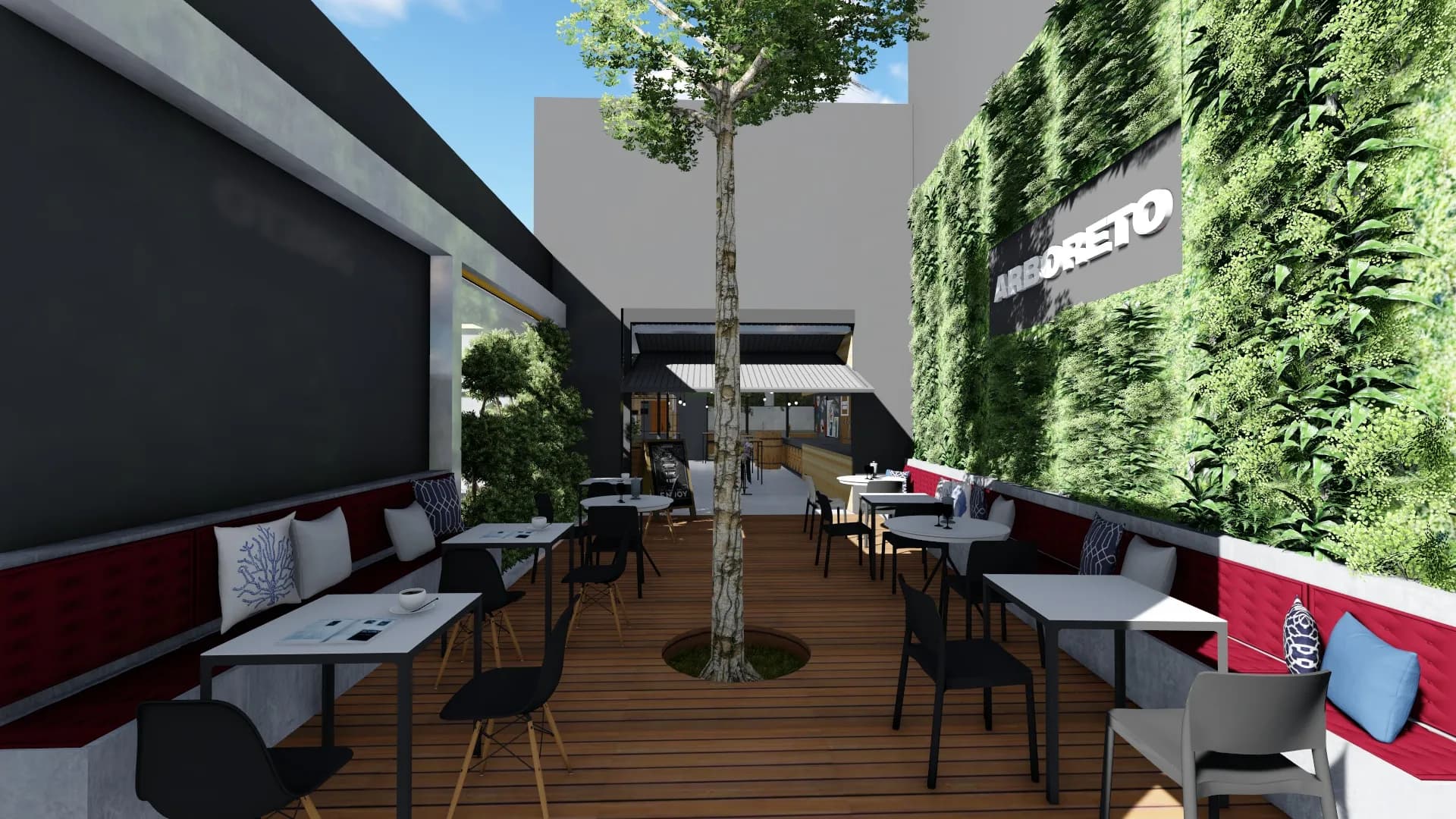 Centro Gastronômico Arboreto — projeto da H+ Arquitetura & Co