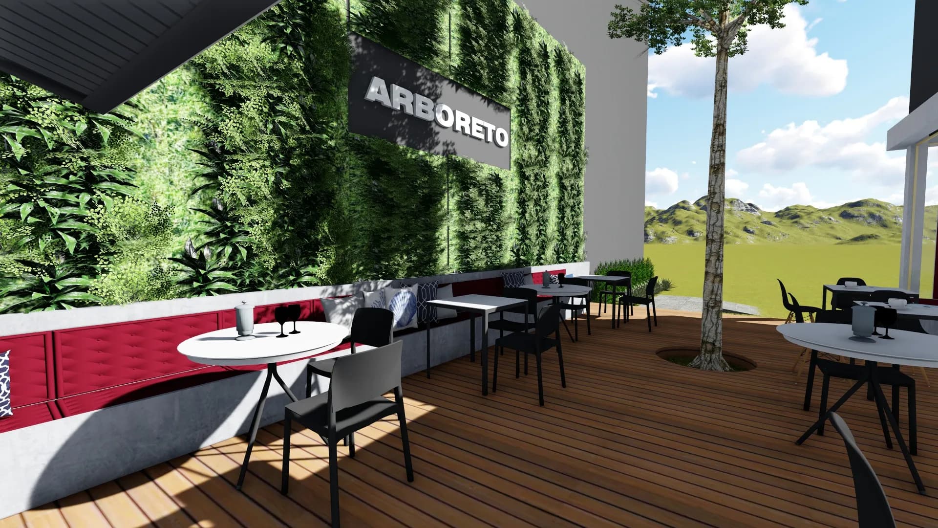 Centro Gastronômico Arboreto — ambiente projetado pela H+